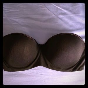 Natori black strapless bra